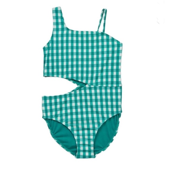 Wonder Nation Girls Shark Bite One-Piece Swimsuit Size L (10-12) NEW - Picture 1 of 6